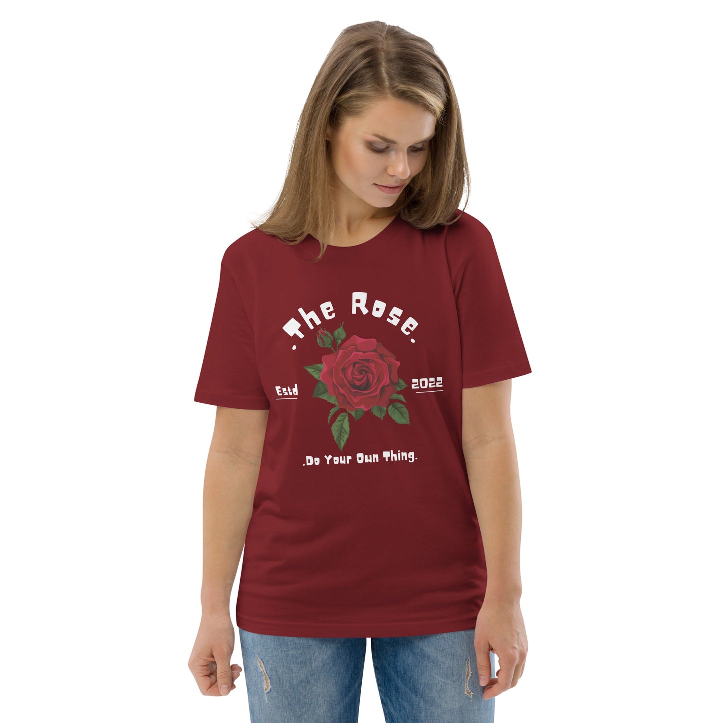 THE ROSE COTTON CREW NECK TSHIRT WOMEN ORGANIC COTTON TEES