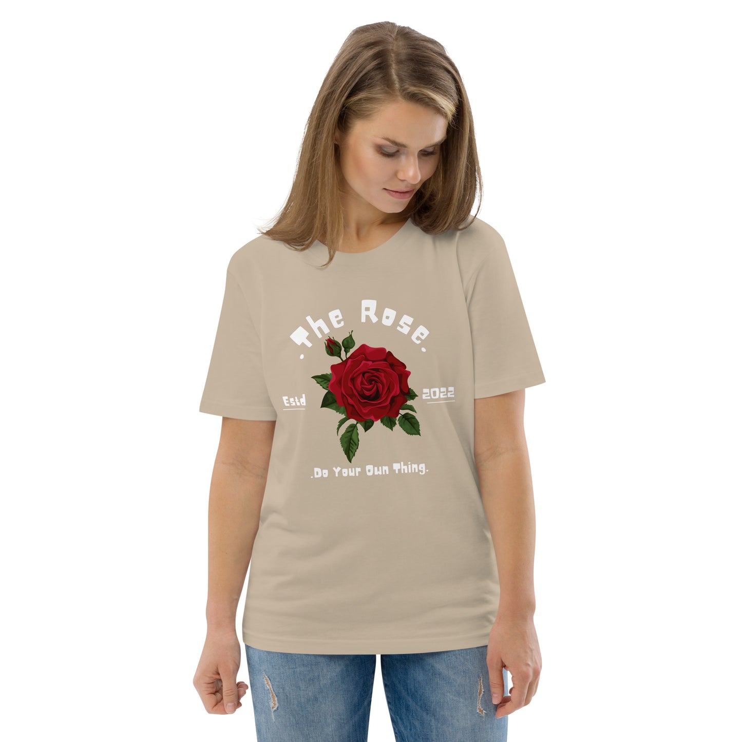 THE ROSE COTTON CREW NECK TSHIRT WOMEN ORGANIC COTTON TEES