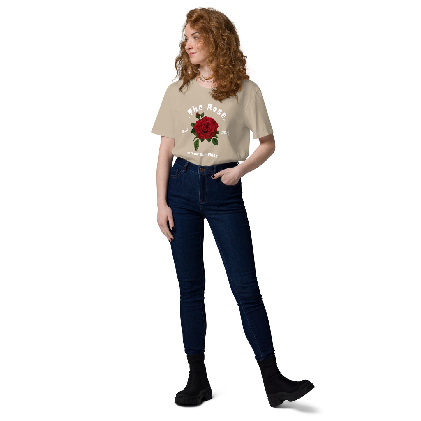 THE ROSE COTTON CREW NECK TSHIRT WOMEN ORGANIC COTTON TEES