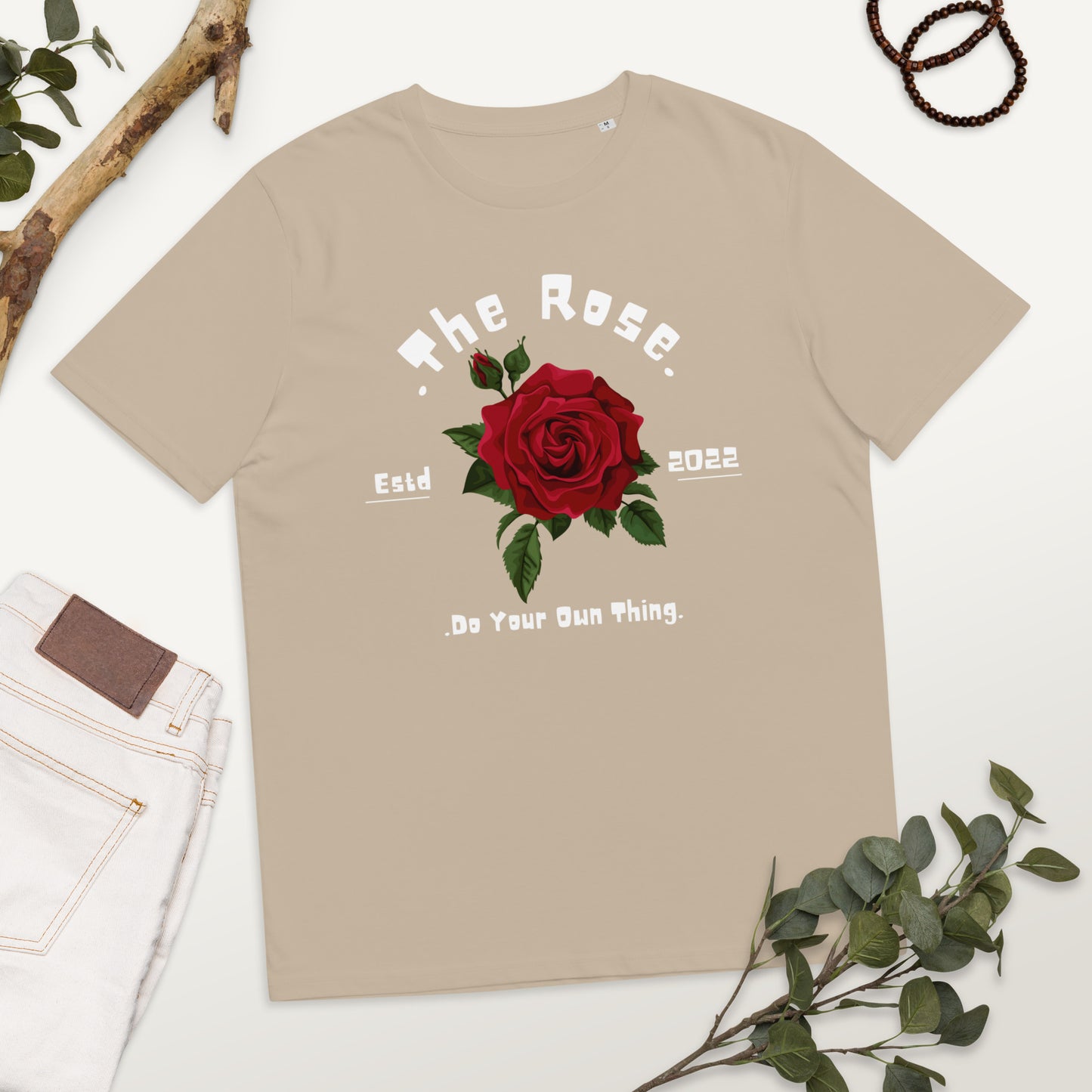 THE ROSE COTTON CREW NECK TSHIRT WOMEN ORGANIC COTTON TEES