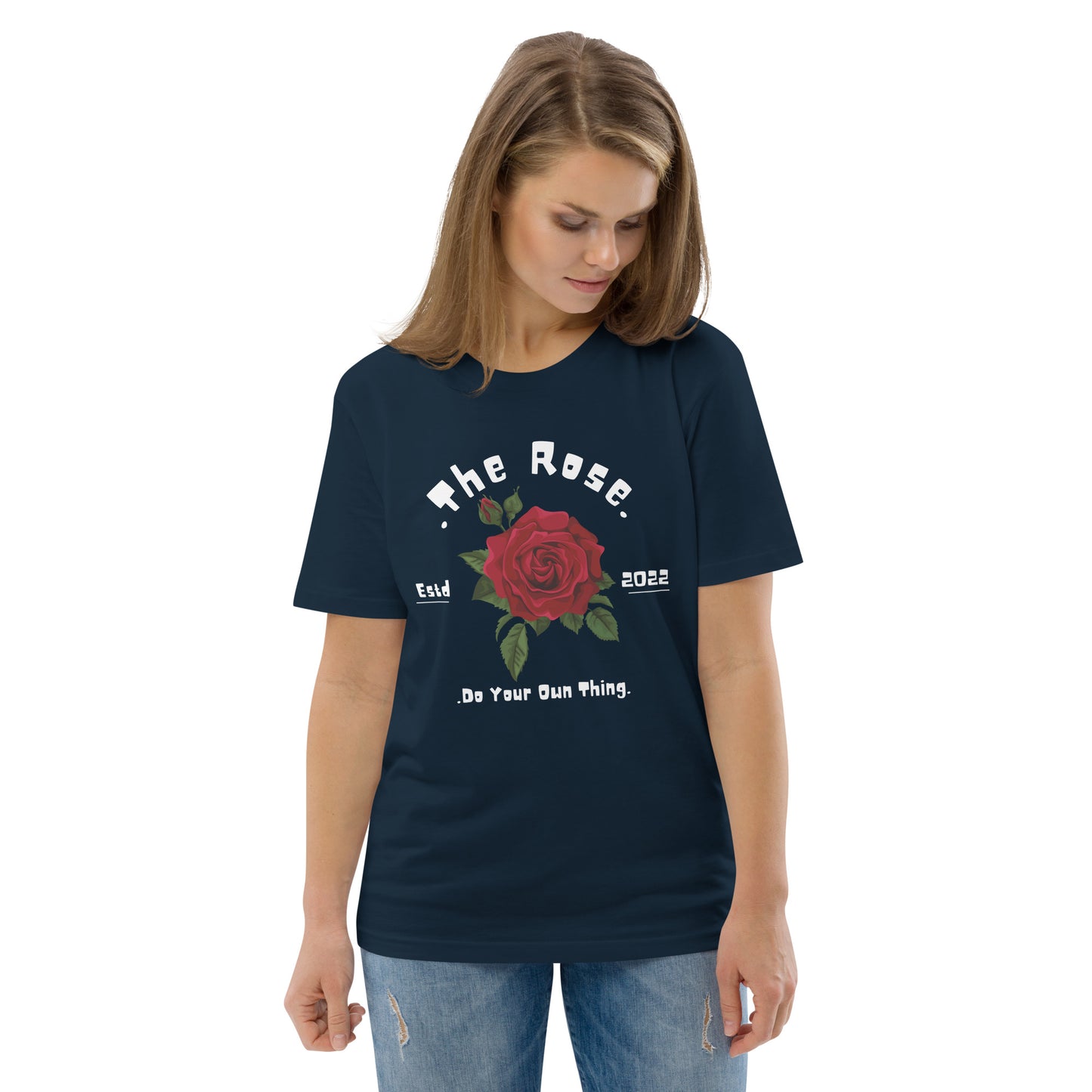 THE ROSE COTTON CREW NECK TSHIRT WOMEN ORGANIC COTTON TEES