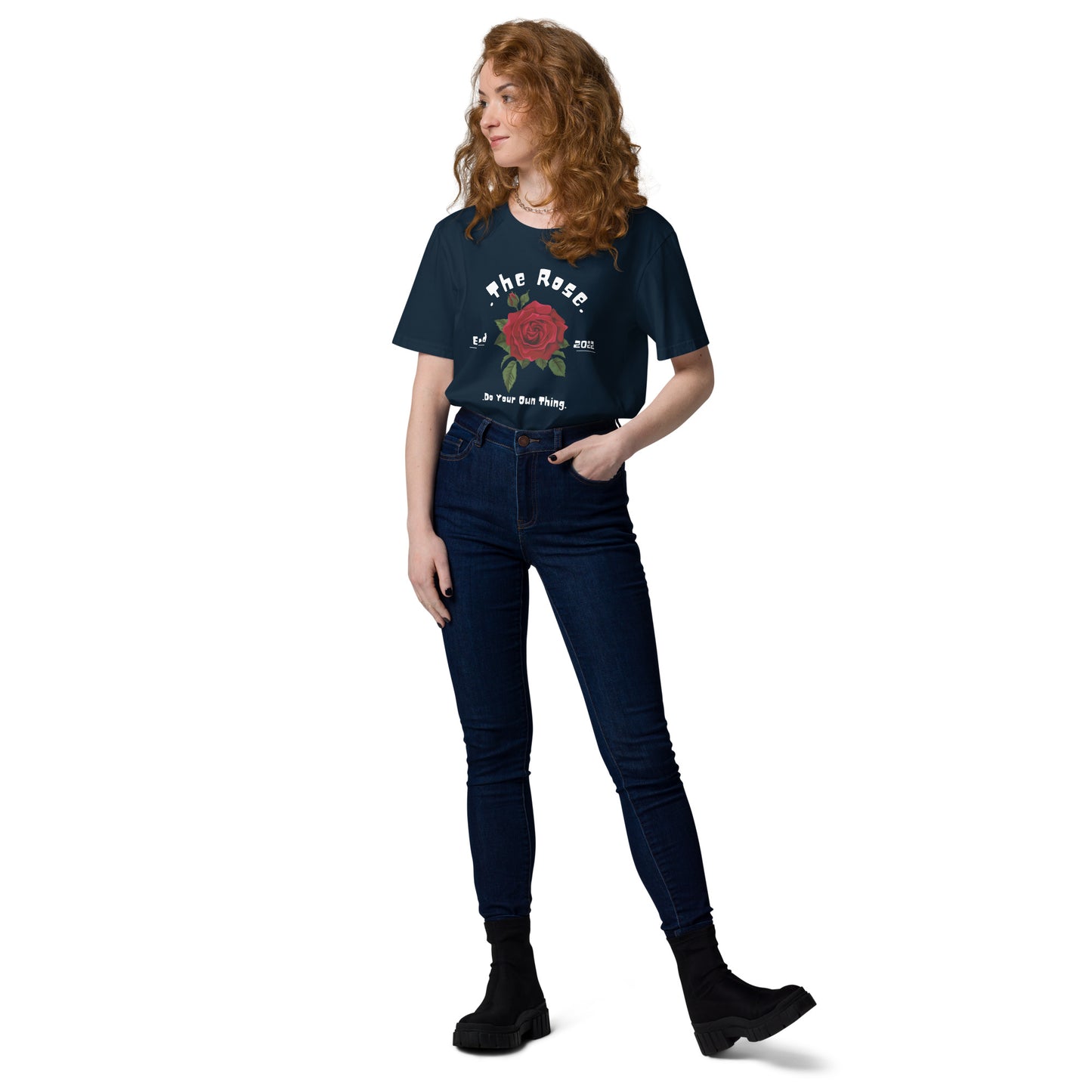 THE ROSE COTTON CREW NECK TSHIRT WOMEN ORGANIC COTTON TEES