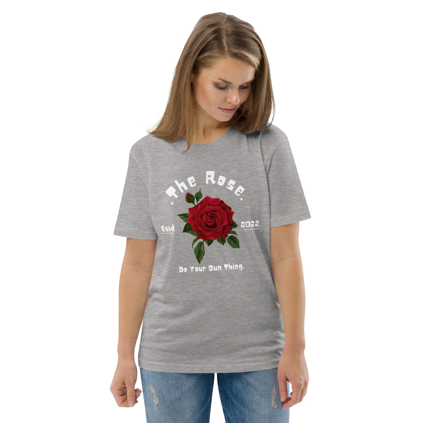 THE ROSE COTTON CREW NECK TSHIRT WOMEN ORGANIC COTTON TEES