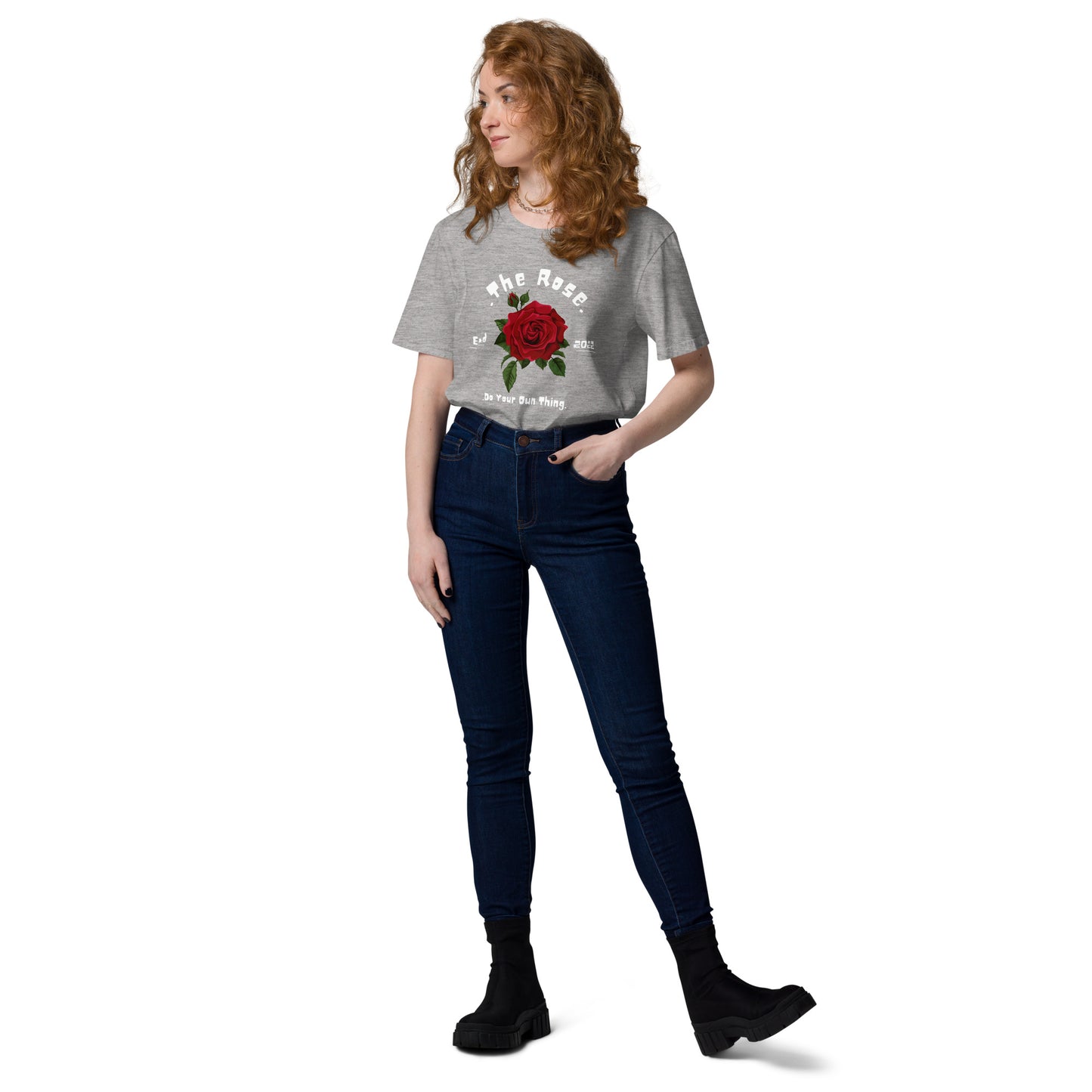 THE ROSE COTTON CREW NECK TSHIRT WOMEN ORGANIC COTTON TEES