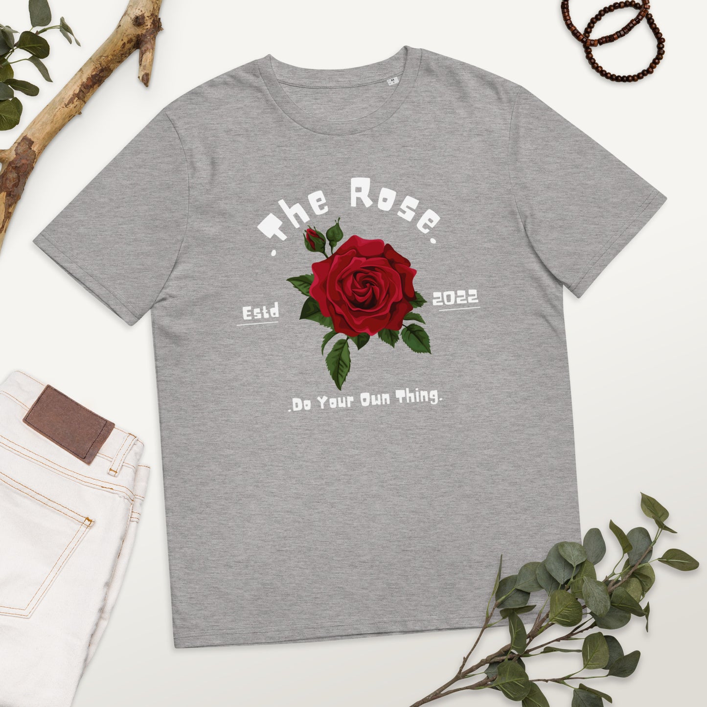 THE ROSE COTTON CREW NECK TSHIRT WOMEN ORGANIC COTTON TEES