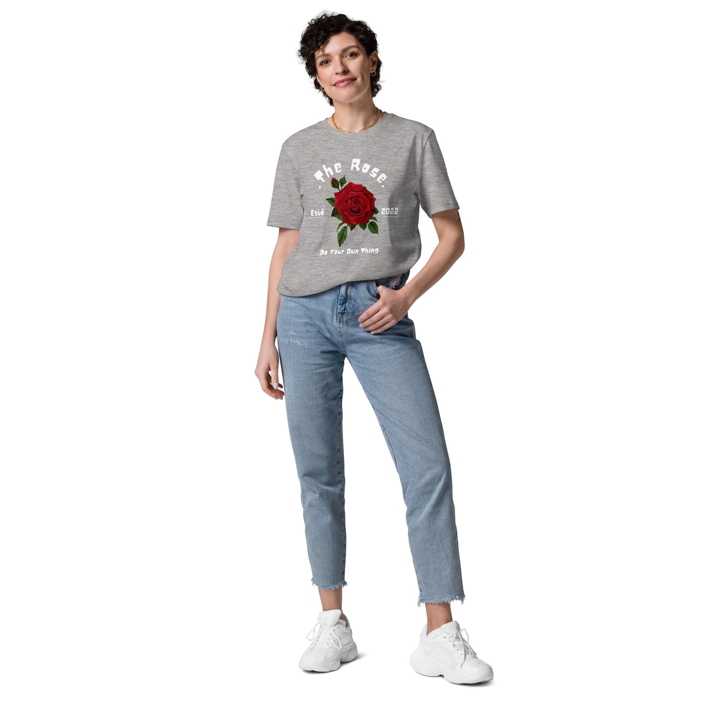 THE ROSE COTTON CREW NECK TSHIRT WOMEN ORGANIC COTTON TEES