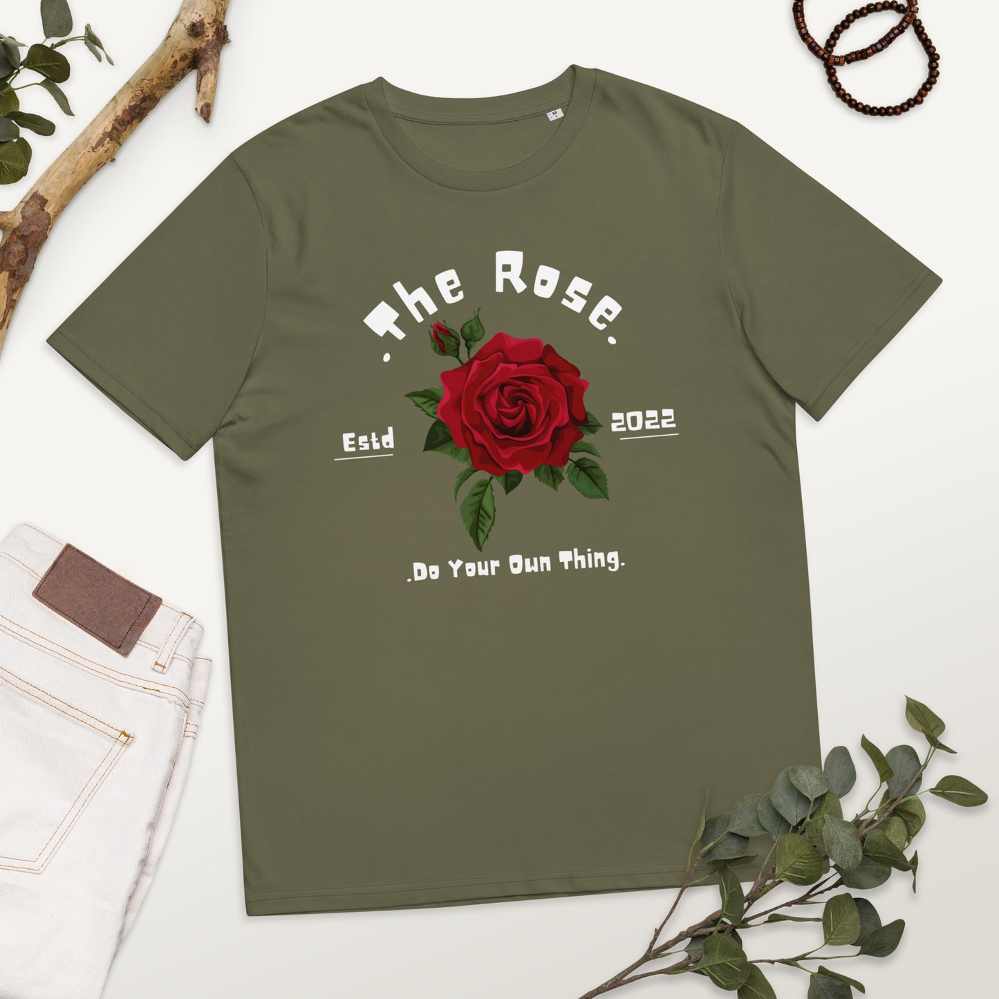 THE ROSE COTTON CREW NECK TSHIRT WOMEN ORGANIC COTTON TEES