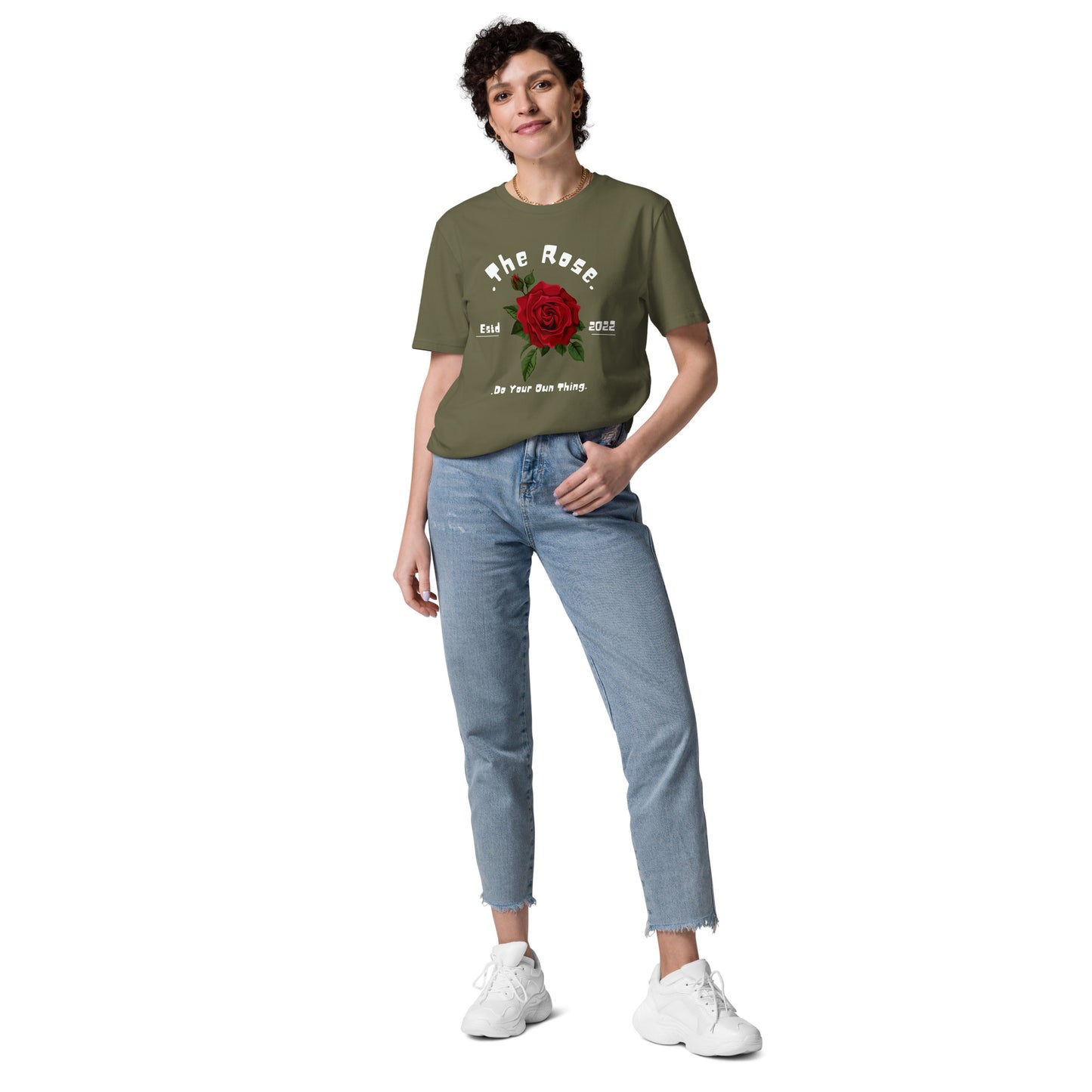 THE ROSE COTTON CREW NECK TSHIRT WOMEN ORGANIC COTTON TEES