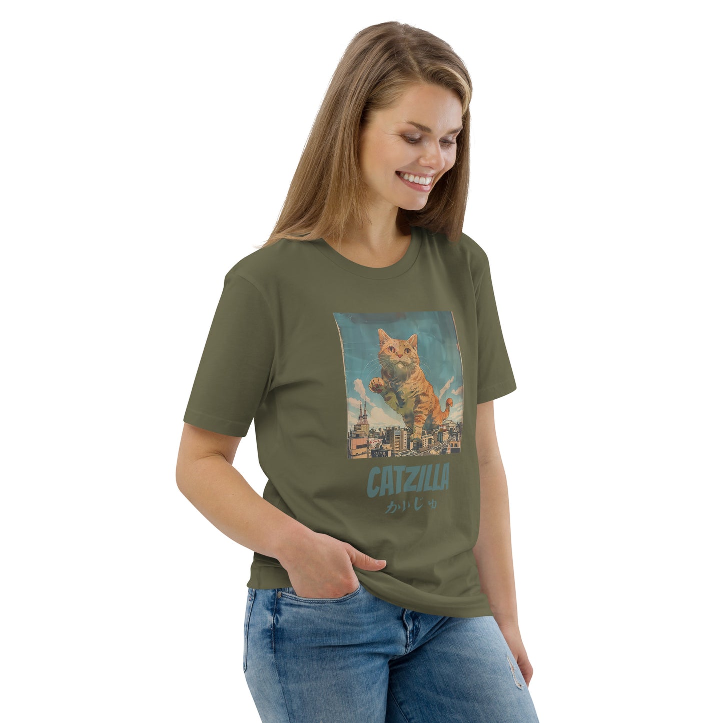 WOMEN'S TSHIRT CAT LOVER TSHIRT CATZILLA TSHIRT FOR WOMEN