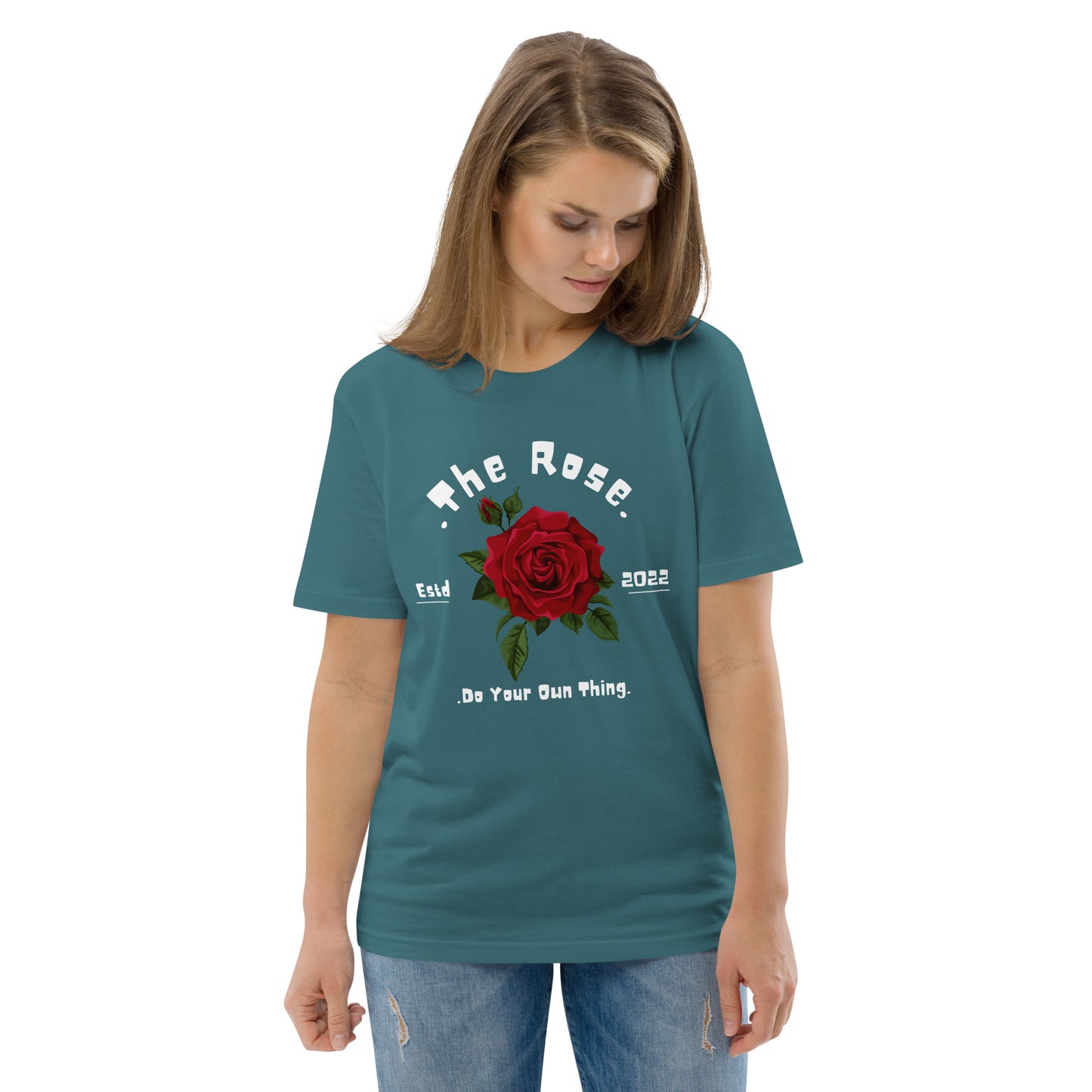 THE ROSE COTTON CREW NECK TSHIRT WOMEN ORGANIC COTTON TEES