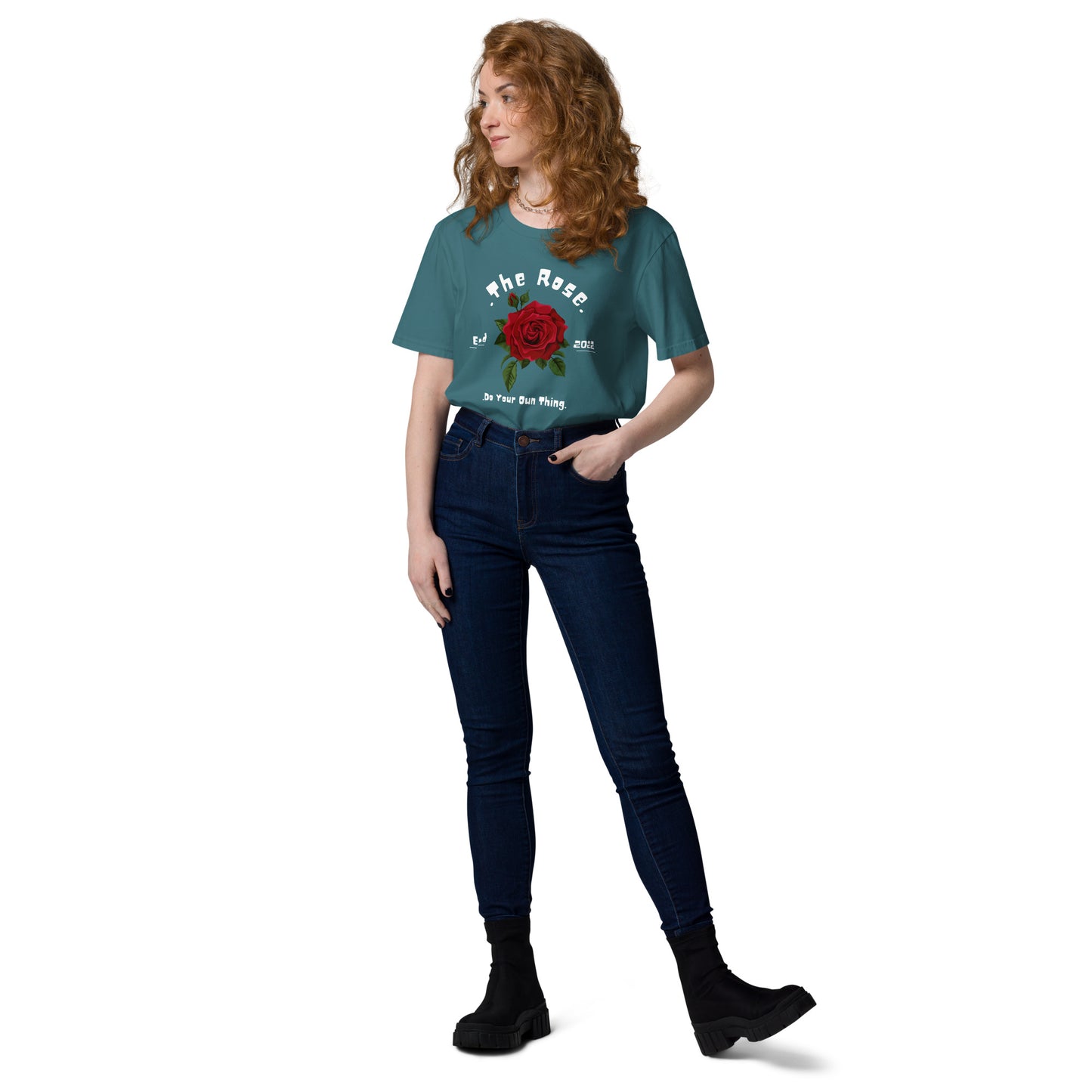 THE ROSE COTTON CREW NECK TSHIRT WOMEN ORGANIC COTTON TEES