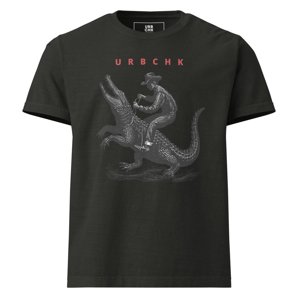 Men Oversized Graphic T-Shirt with a white brackground