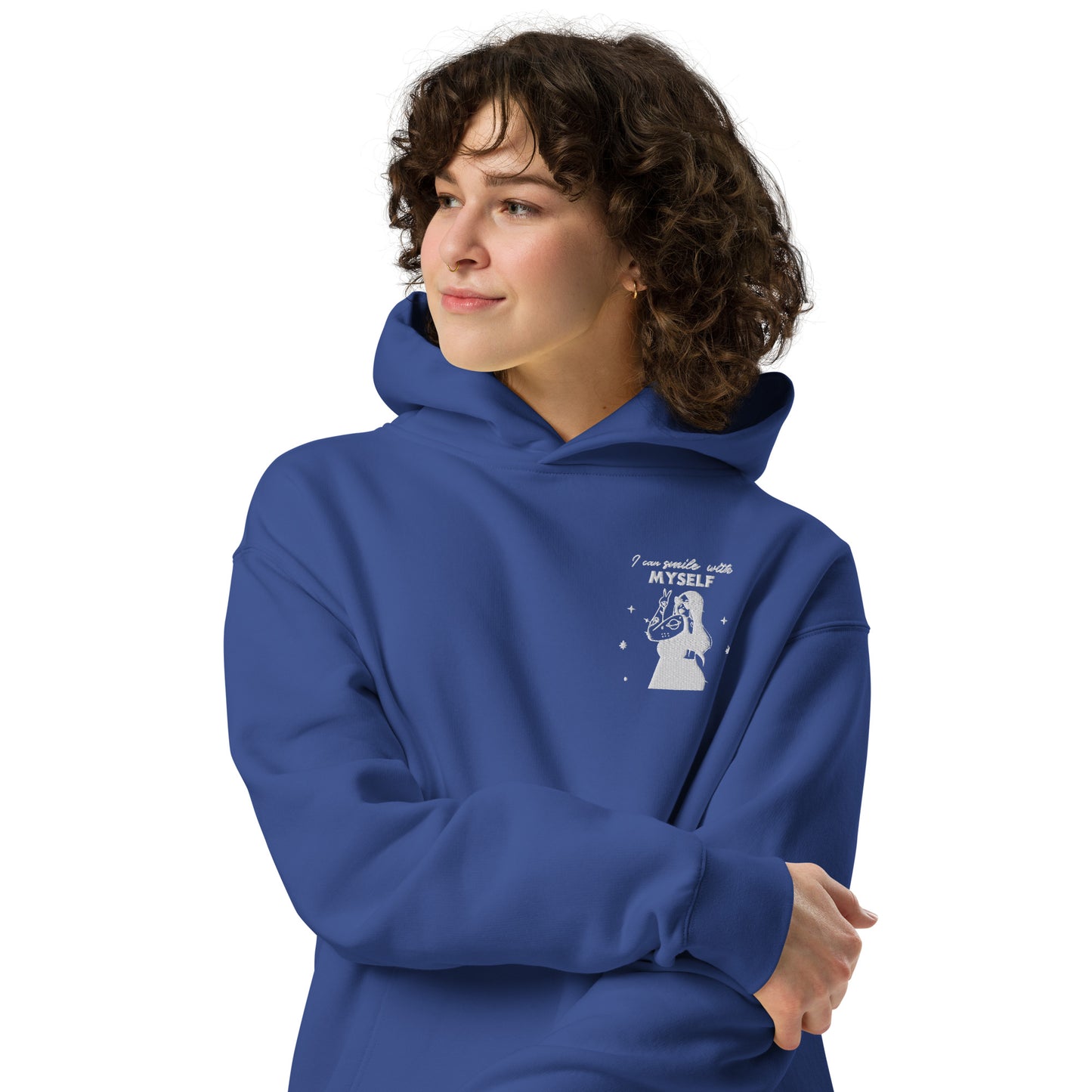 WOMEN OVERSIZED HOODIE I CAN SMILE WITH MY SELF