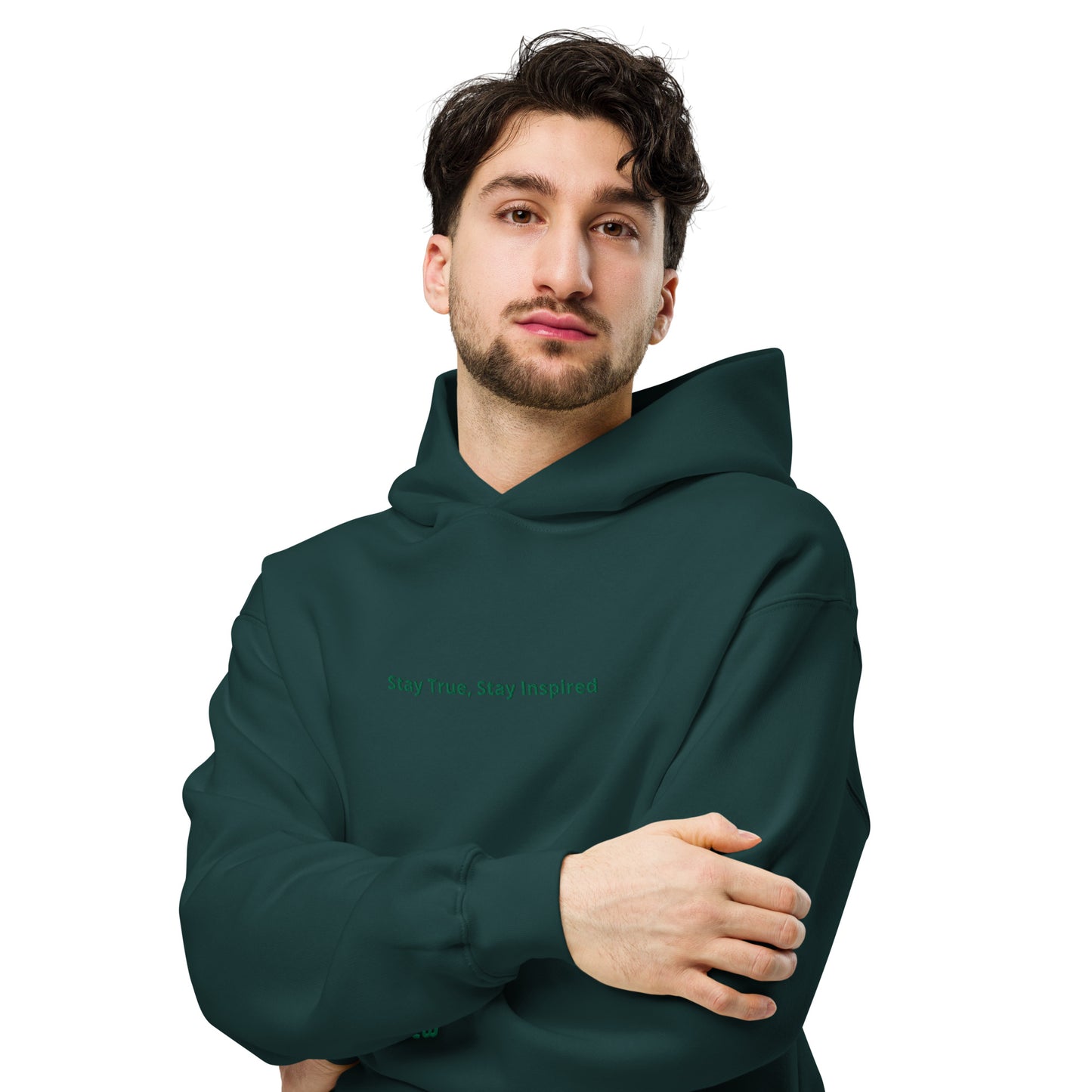 URBANITYCHEK OVERSIZED PULLOVER HOODIE STAY TRUE STAY INSPIRED