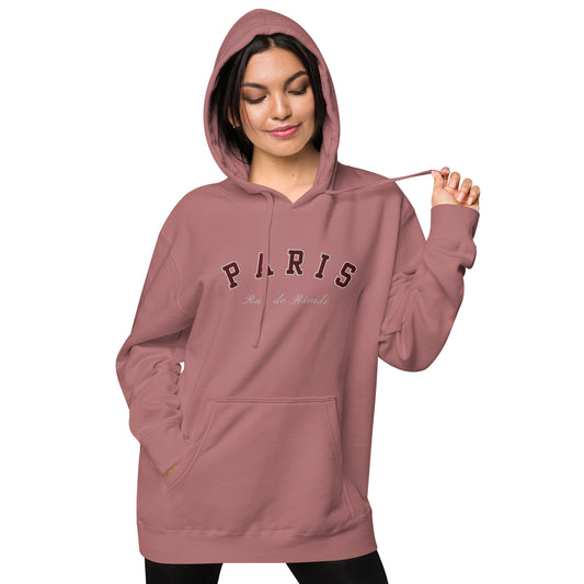 HOODIE VINTAGE STYLE WASHED LOOK WOMEN EMBROIDERED TEXT