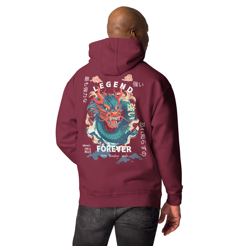 MEN'S HOODIES JAPANESE DRAGON HOODIES DRAGON PRINT HOODIES BACK PRINT HOODIES