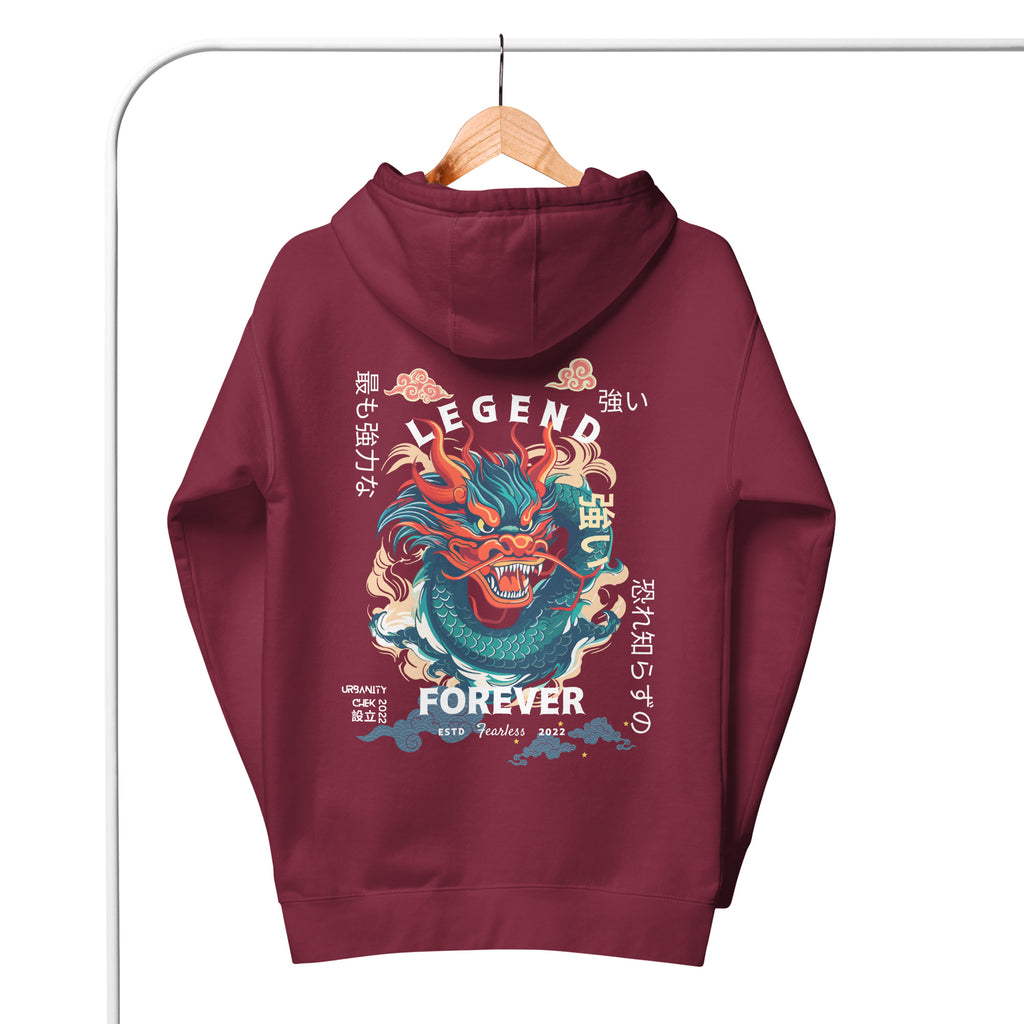 MEN'S HOODIES JAPANESE DRAGON HOODIES DRAGON PRINT HOODIES BACK PRINT HOODIES