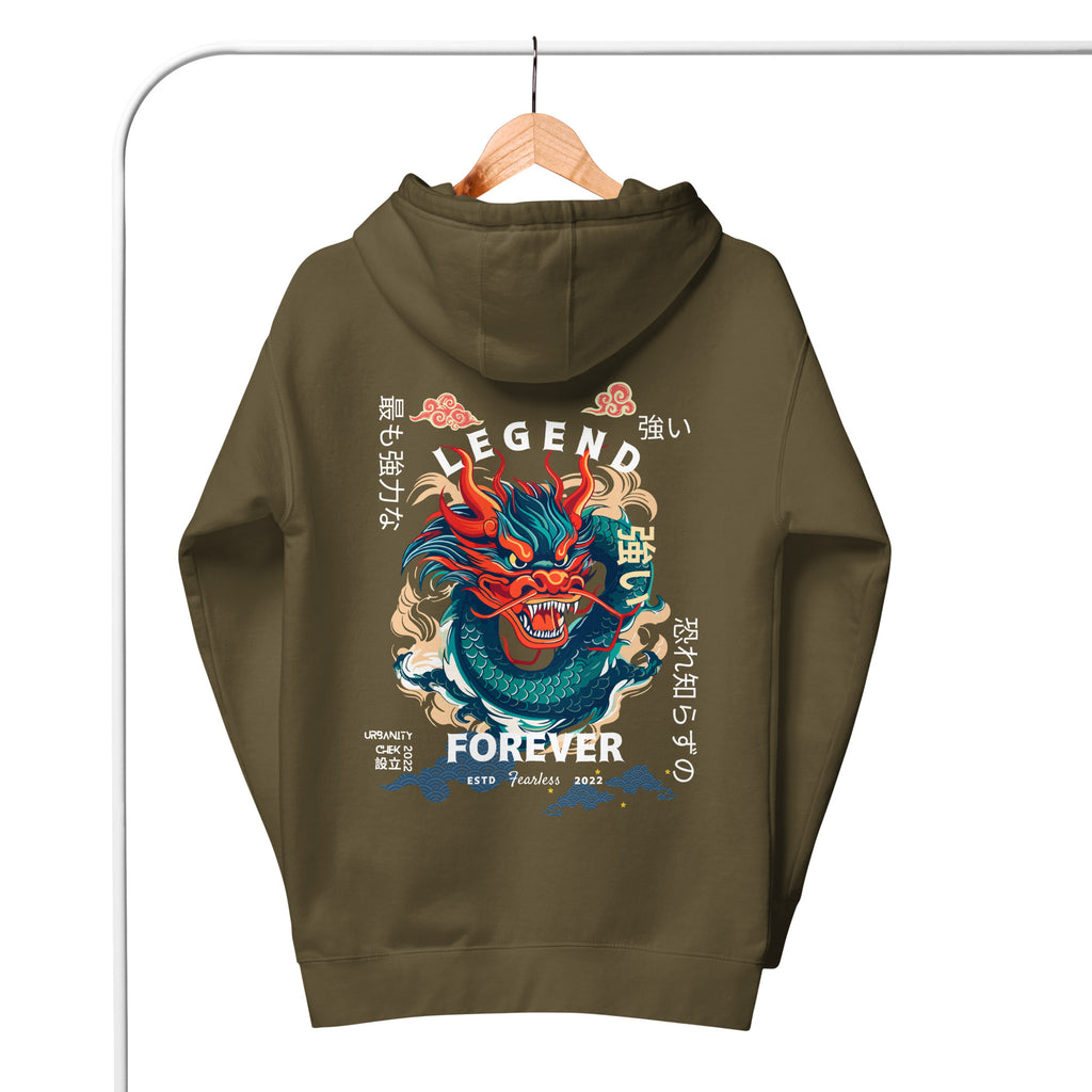 MEN'S HOODIES JAPANESE DRAGON HOODIES DRAGON PRINT HOODIES BACK PRINT HOODIES