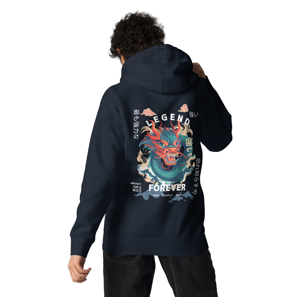 MEN'S HOODIES JAPANESE DRAGON HOODIES DRAGON PRINT HOODIES BACK PRINT HOODIES