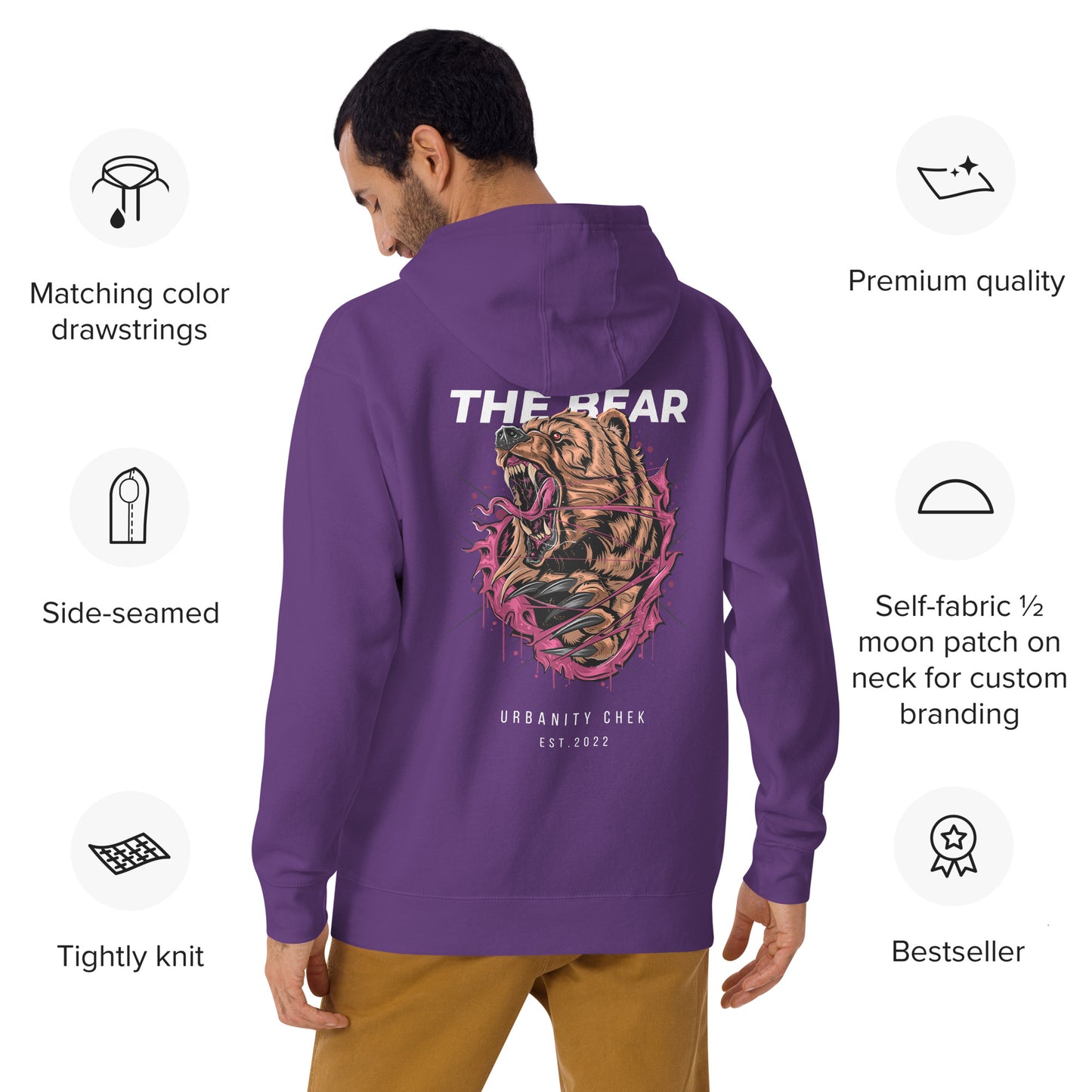 MEN'S HOODIES MODERN FIT THE BEAR PULLOVER HOODIE MEN