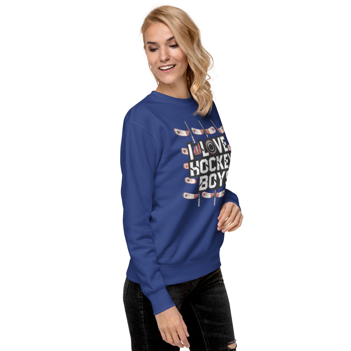 SWEATSHIRT FOR WOMEN I LOVE HOCKEY BOYS