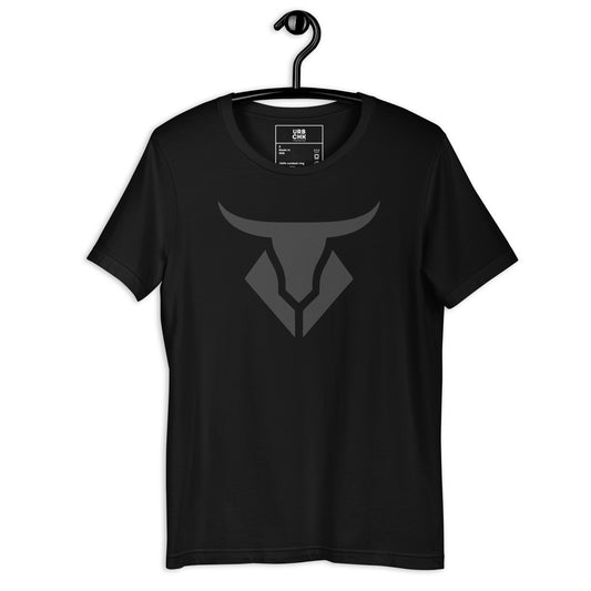 URBANITYCHEK BLACK & WHITE CREW COTTON BULL T-SHIRT