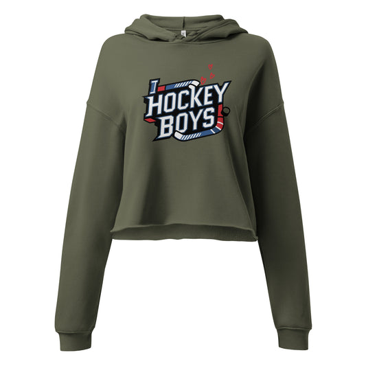 PREMIUM CROP HOODIES FOR WOMEN I LOVE HOCKEY