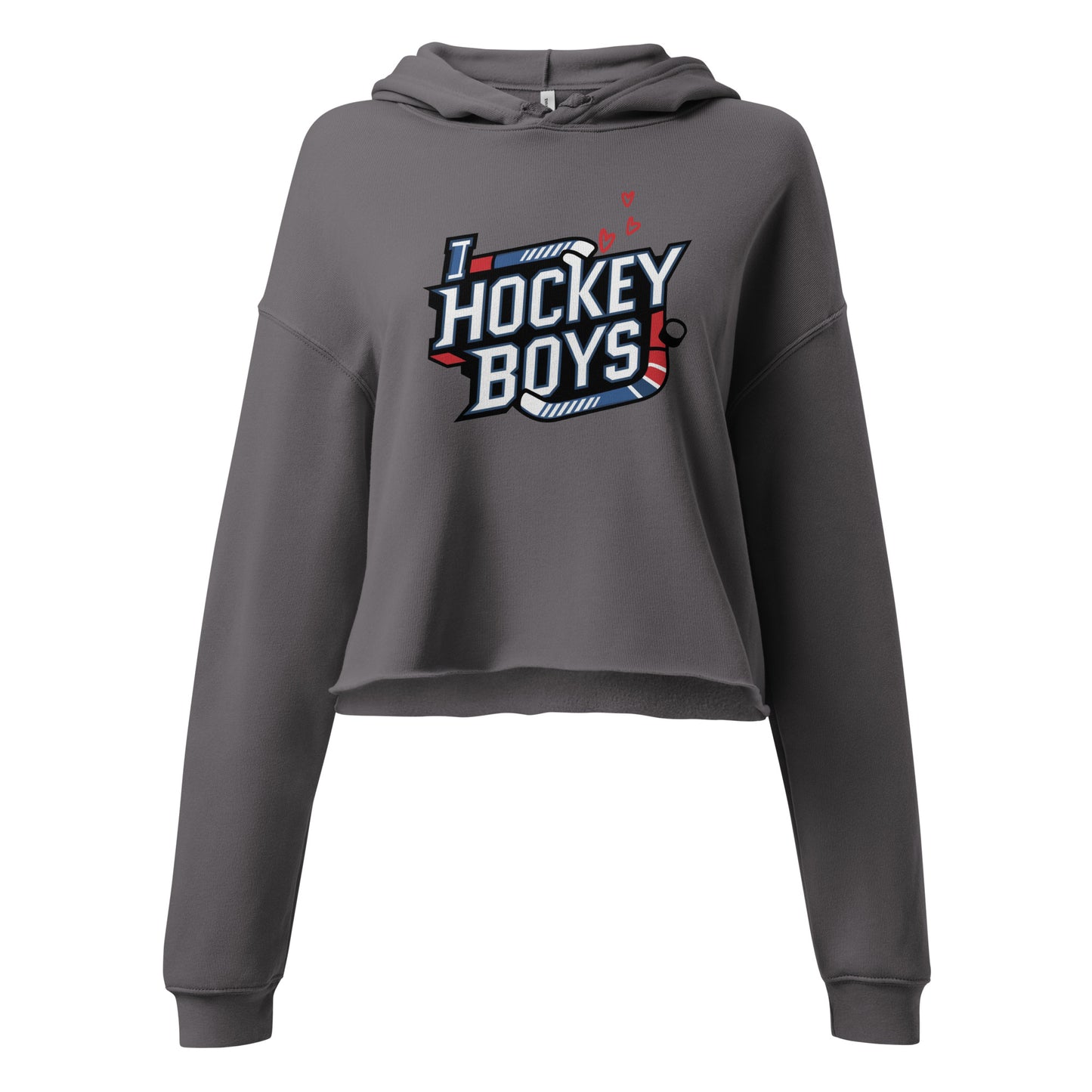 PREMIUM CROP HOODIES FOR WOMEN I LOVE HOCKEY