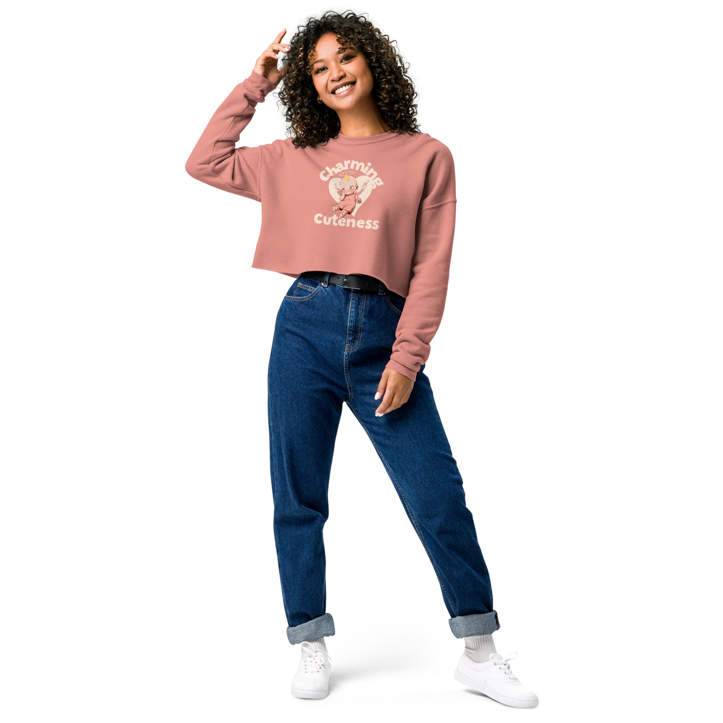 CROP CREWNECK SWEATSHIRT CHARMING CUTENESS PREMIUM QUALITY