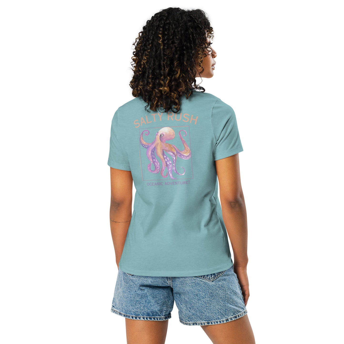 SALTY RUSH WOMENS RELAXED TSHIRT EMBROIDERED FRONT DESIGN