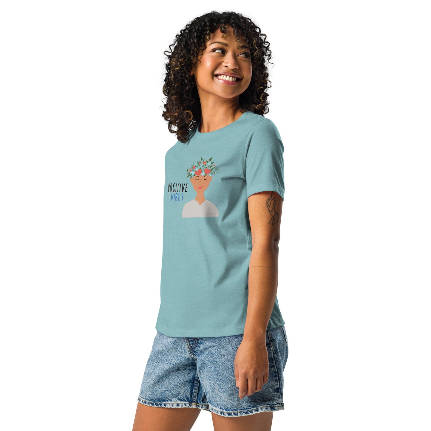 POSITIVE VIBES WOMEN'S RELAXED TSHIRTS