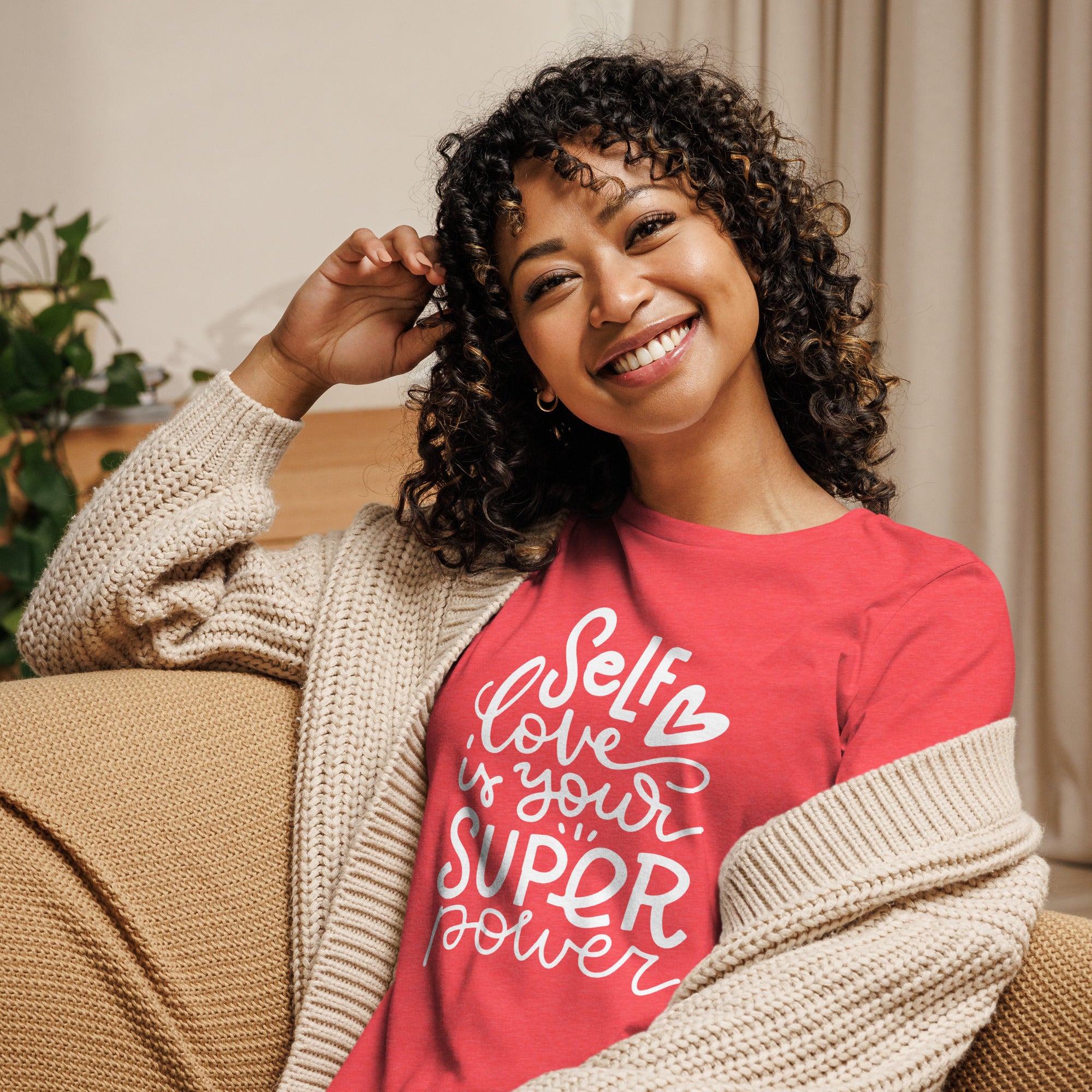SELF LOVE COTTON CREW NECK TSHIRT FOR WOMEN'S