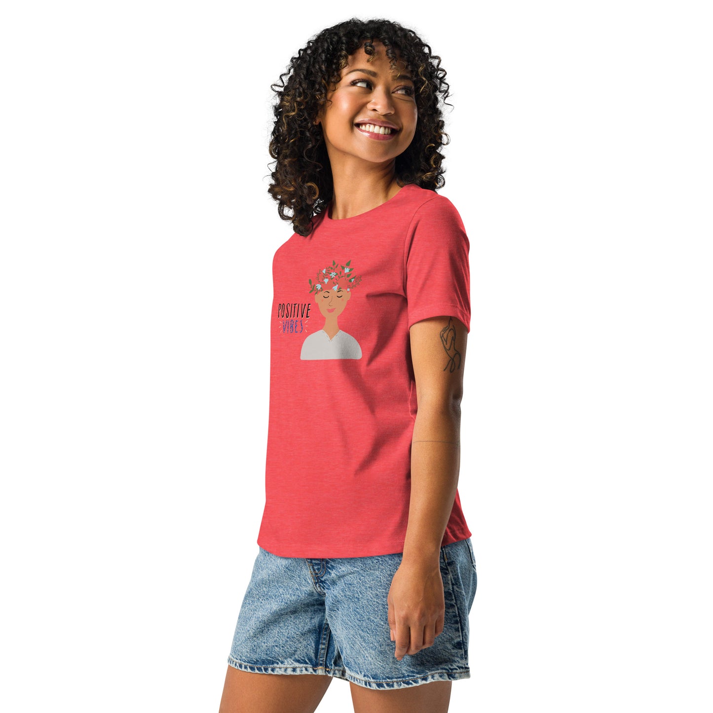 POSITIVE VIBES WOMEN'S RELAXED TSHIRTS