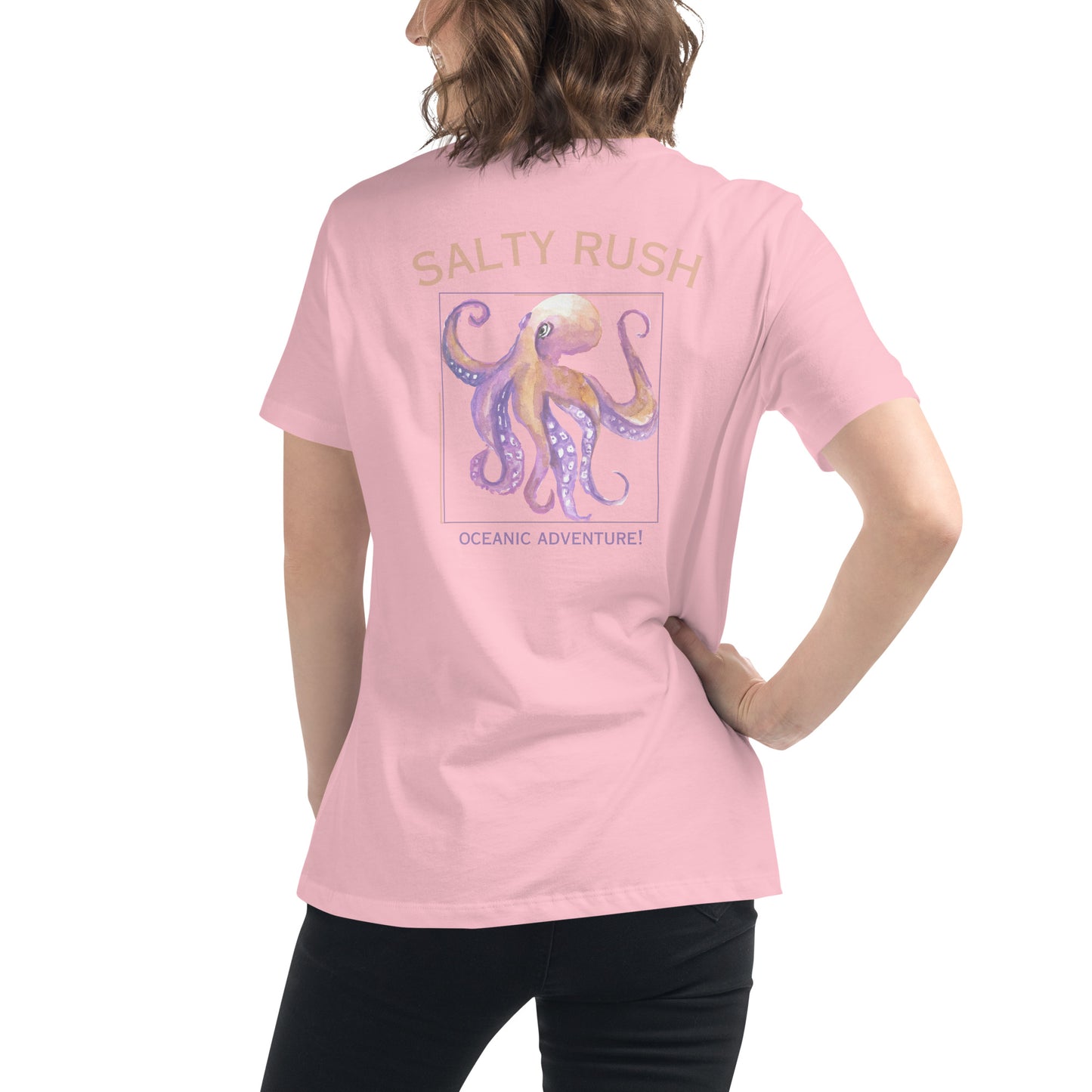 SALTY RUSH WOMENS RELAXED TSHIRT EMBROIDERED FRONT DESIGN