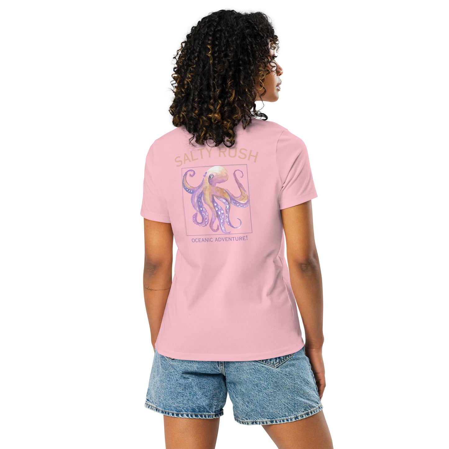 SALTY RUSH WOMENS RELAXED TSHIRT EMBROIDERED FRONT DESIGN