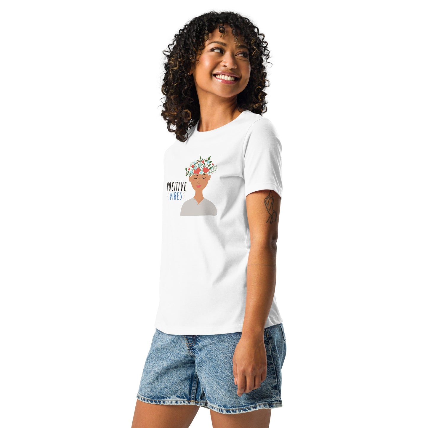 POSITIVE VIBES WOMEN'S RELAXED TSHIRTS