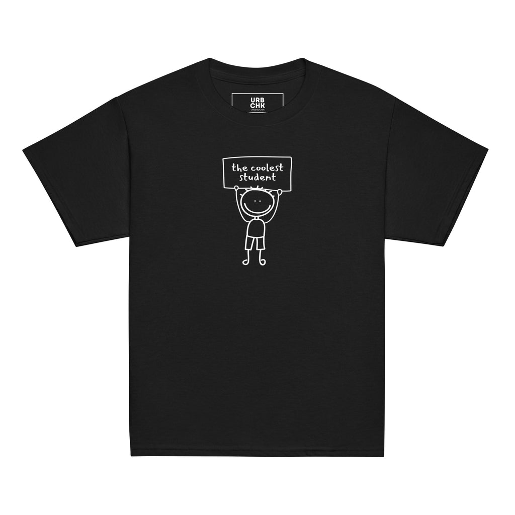 youth classic tee black front